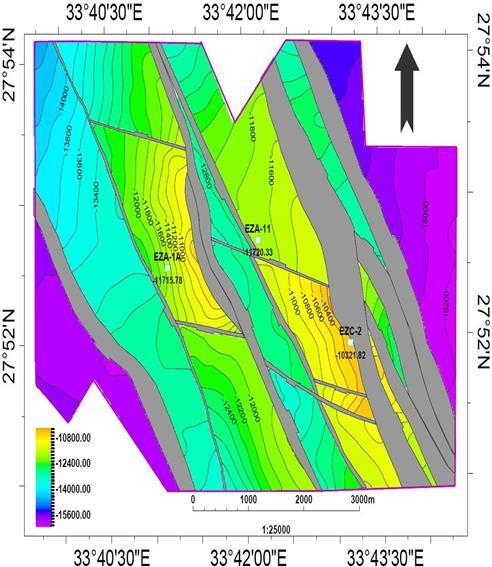Structural Setting In the present study the structural setting was studied by interpretation of seismic profiles and construct the Structure contour maps as following.
