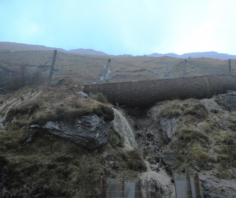 storm Desmond a substantial landslip occurred at the A83 Rest