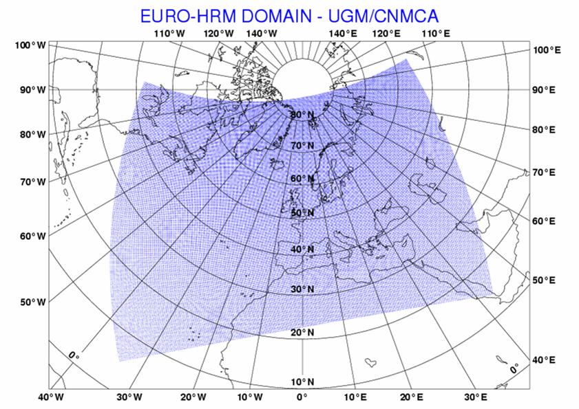 CNMCA NWP System Domain size 385 x 257 Grid spacing 0.25 Deg ( 28 km) Number of layers 40 Time step 150 sec Forecast range 72 hrs Initial time of model run 00/12 UTC L.B.C. IFS L.B.C.