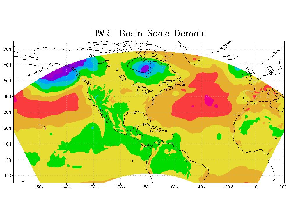2012 HWRF Basin Scale T&E Configuration Operational HWRF atmospheric config: Horizontal grid