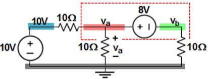 sources connected to the reference ground Voltage sources NOT connect to the reference ground. Voltage sources in a circuit requires one to modify how node analysis is applied.