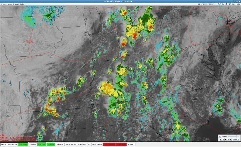 Research Area: Storms Advanced Storm Prediction Algorithm 2009 Demo Capabilities 0-2hr 1km/2-6hr 3km Precip & storm height forecasts 5 min update rate/15 min forecast