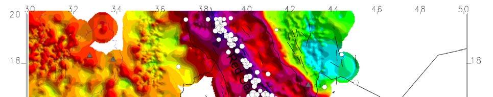 Bouguer anomaly map Positive Bouguer