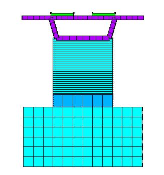 Figure 6 shows that the area of influence at the soil borders and corners in the regular mesh reduced by half or quarter, respectively. This difference was omitted in the model.