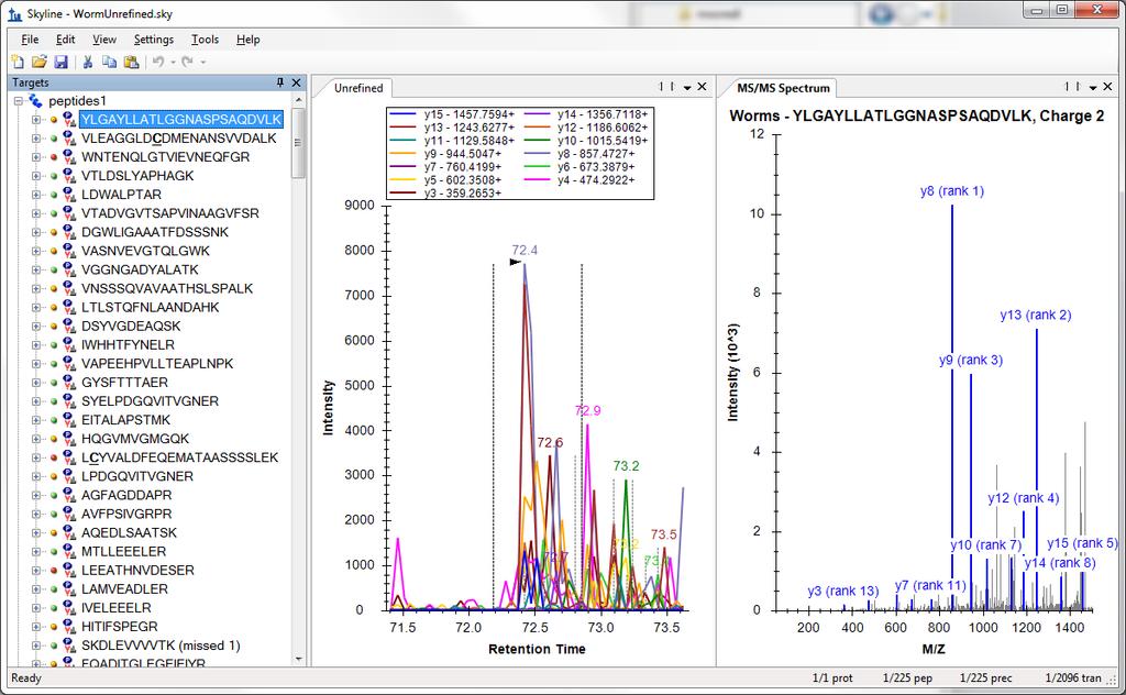 Skyline for MRM: Method Building Input all peptides of