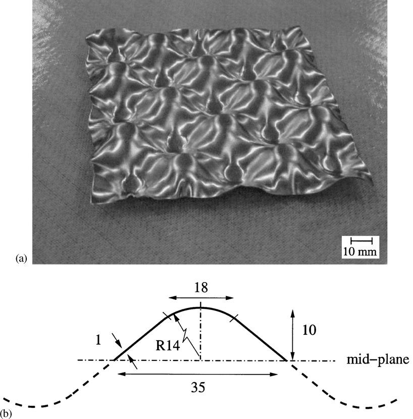 188 V.S. Deshpande, N.A. Fleck / J. Mech. Phys. Solids 51 (2003) 187 208 Fig. 1. (a) Photograph of the egg-box material made by cold-pressing commercially pure aluminium.