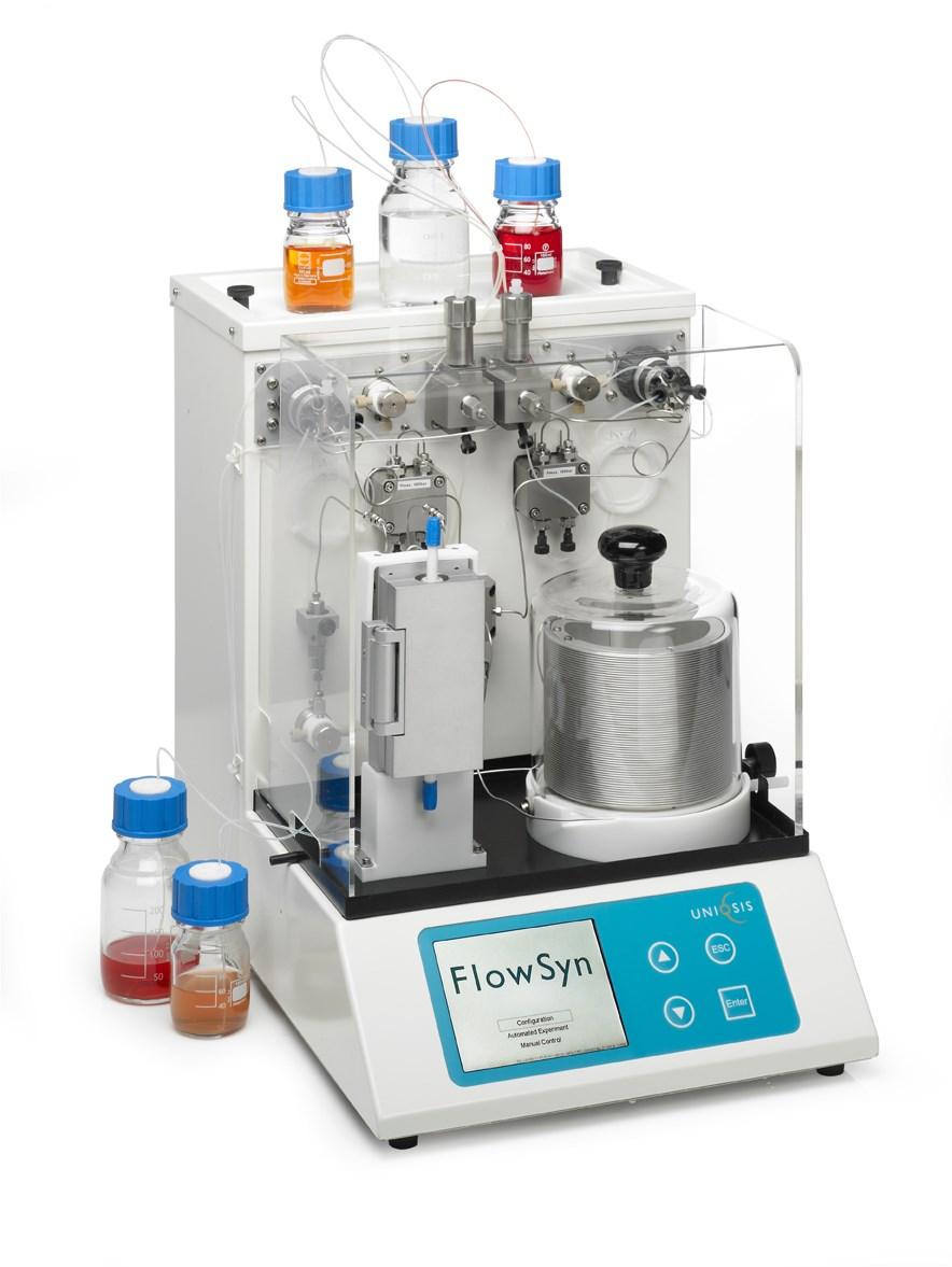 Fully integrated systems for total ease of use FlowSyn & FlowSyn Maxi - a complete system in one box FlowSyn is a complete dual channel flow reactor system.