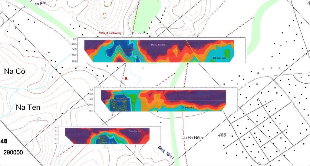 Figure 4: Geothermal field in the Uva area. 3.3 Electric resistance survey Three electric resistance lanes and five cross sections were investigated.