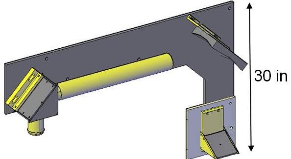 The Vlasov mode converter assembly model is imaged below in the left pane of Figure 3.