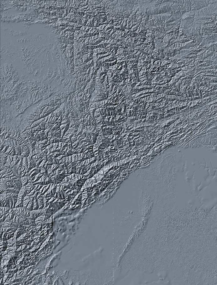KIRBY ET AL.: BEDROCK CHANNELS AND ROCK UPLIFT IN EAST TIBET ETG 16-15 Figure 8. Map of steepness indices (CSI) determined for channels in eastern Tibet. Background as in Figure 3.