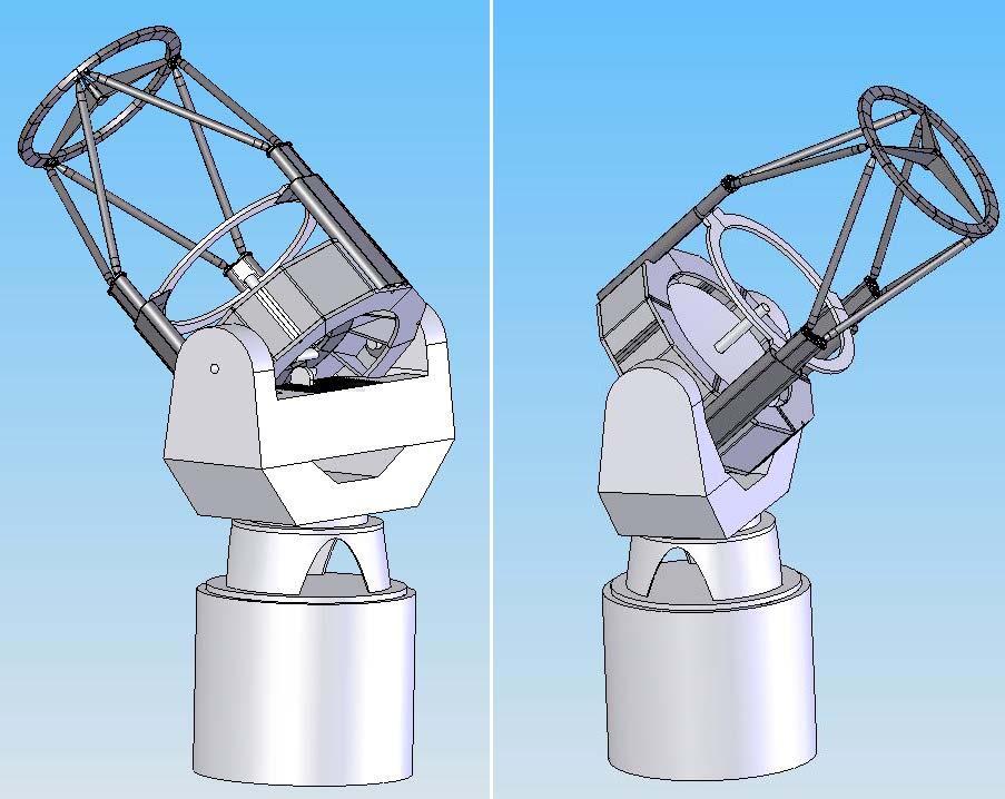 4. 1.4 meter CFRP mount As the 0.4 meter telescope was designed with upscaleability in mind, the design and implementation of the 1.4 meter OTA and CFRP mount is progressing with relative ease.