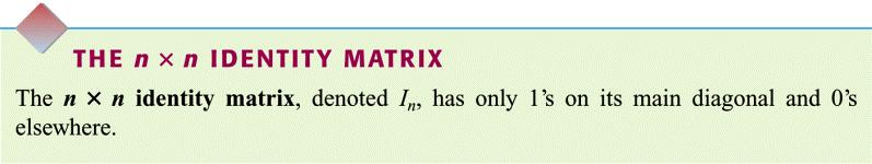 The identity matrix is used to verified matrix