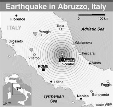 6) In 2009 there was a very strong earthquake in Aquila Italy. The strength of the earthquake was 6.3 on the Richter Scale. Look at Figure 3 below and answer the questions.
