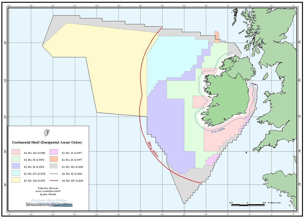 1. Introduction Ireland first formally claimed a limited area of continental shelf in 1968 by means of designation by statutory order made pursuant to the Continental Shelf Act 1968.