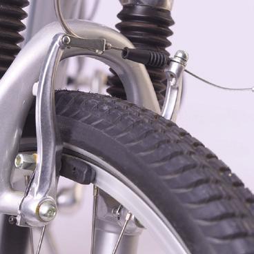 The additional thermal causes the brakes, the wheels, and the air around the bicycle to become slightly warmer.