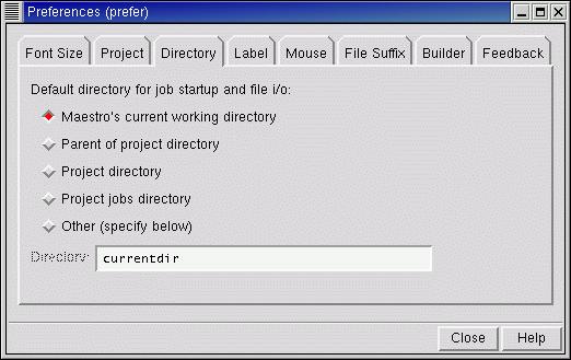 Chapter 2: Introduction to Maestro Figure 2.6. The Directory folder of the Preferences panel. You can also set other preferences in the Preferences panel. See Section 11.