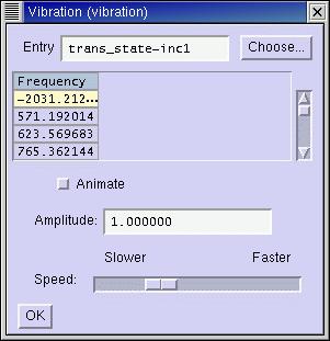 Chapter 4: Options 4.11.4 Animation of Frequencies Maestro can display vibrational animations based on Jaguar frequency data. This data is written in a file with a.