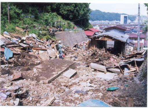 APPLICATION TO PAST DISASTERS OF A METHOD OF SETTING APPLICATION THE RANGE TO OF PAST DEBRIS DISASTERS FLOW OF DAMAGE A METHOD TO HOUSES OF SETTING THE RANGE OF DEBRIS FLOW DAMAGE TO HOUSES Hideaki