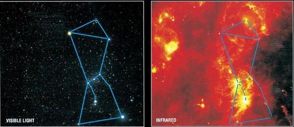 Full extent of star-formation region becomes apparent in infra-red light.