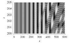 a) b) Figure 9. FDS with noise when a Turing mode is strong while a Hopf mode is weak.
