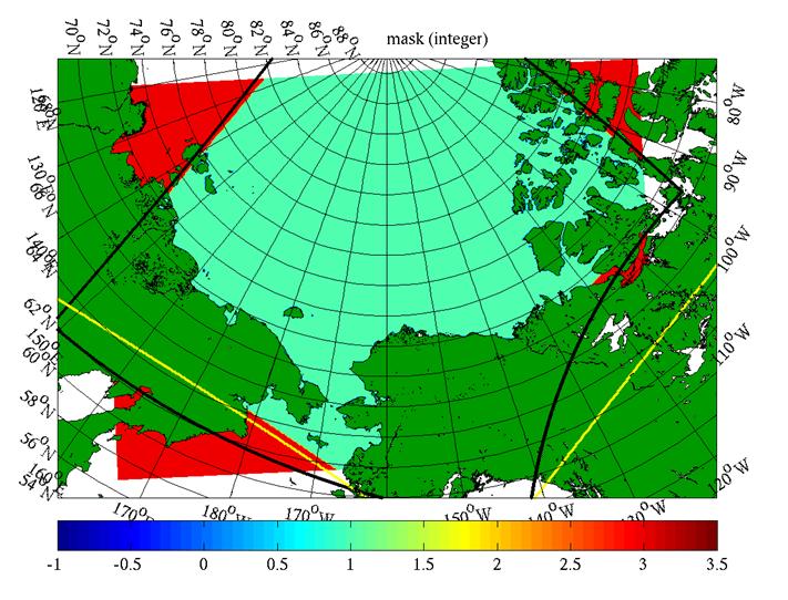 Inner WW3 grid 10 km Grid Resolution 231x121x31x36 Irregular grid based on great circles Ice concentration, ice thickness: NRL 2 km CICE 1/day : 0Z file available