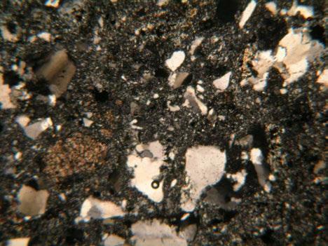 5 mm Description Rock name: Sandstone The grains consist of mainly quartz, irregular form and undulatory