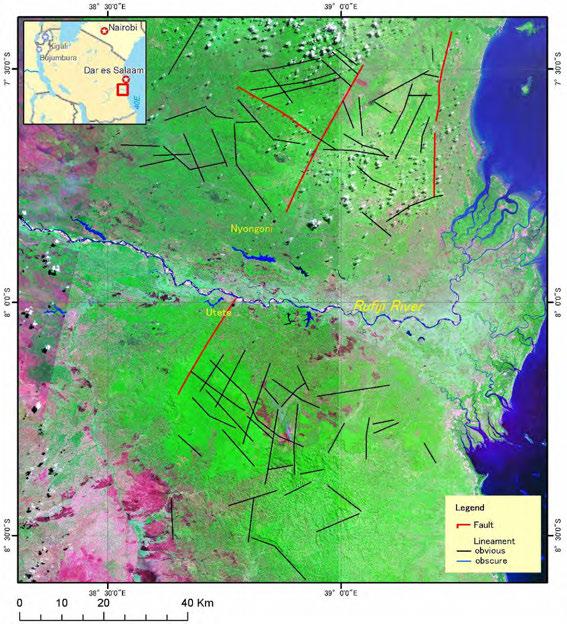 Fig. II-17 Geological interpretation map of Rufiji Area (Nyongoni, Utete) (Study team) 2.