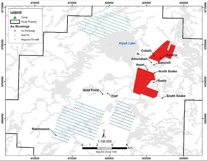 Kiyuk Lake Exploration Plans Summer 2017 Up to 4,000m of drilling focusing on expanding on the known mineralization at Rusty, Gold Point, Amundsen and new zones in
