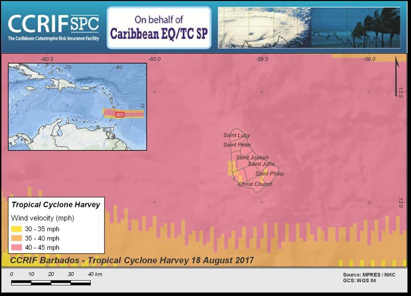 CCRIF SPC MODEL OUTPUTS Under CCRIF s loss calculation protocol, a CCRIF Multi-Peril Risk Estimation System (MPRES) report is required for any tropical cyclone affecting at least one member country
