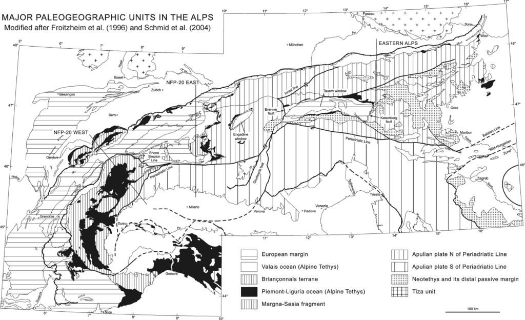 Fig. 1 Map of the major paleogeographic and tectonic