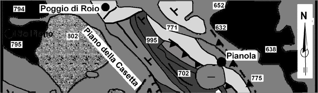 Fig. DR1.3 Geological map of the Colle Campetello area.