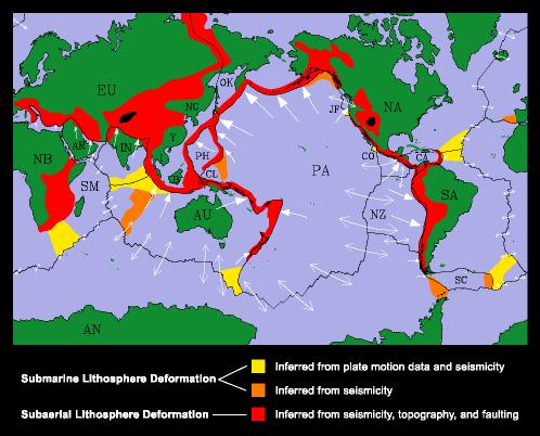 CONTINENTAL PLATE BOUNDARY ZONES Plate boundaries initially viewed as narrow Now recognize that many plate boundaries - especially continental - are deformation zones up to 1000 km wide, with motion