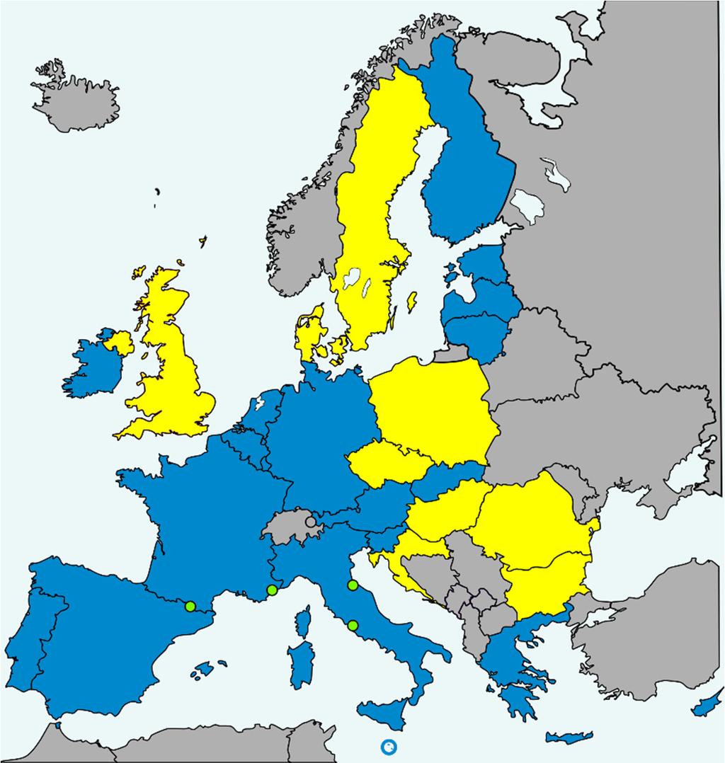 10. The European Union The Eurozone Area, 2015 EU member states in the Eurozone area Other EU member states Non-EU member states using the Euro with monetary agreement: Andorra, Monaco, San Marino,