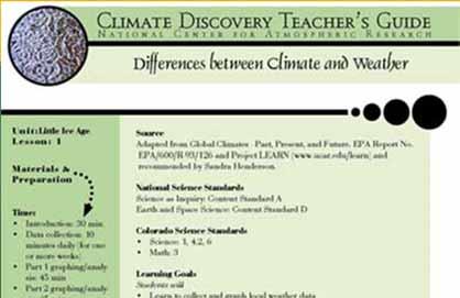 Climate & Weather, A Classroom Activity Students will: Collect