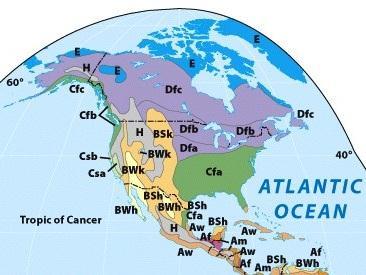 North America s Physical Geography: Climate Physiographic variety is matched in climatic