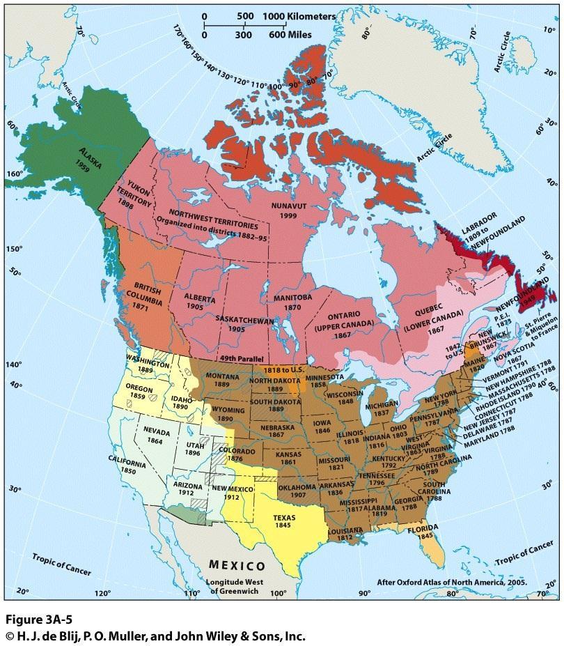 European Settlement & Expansion European colonies: Current population geography a legacy of French and British settlement Diversified local economies American