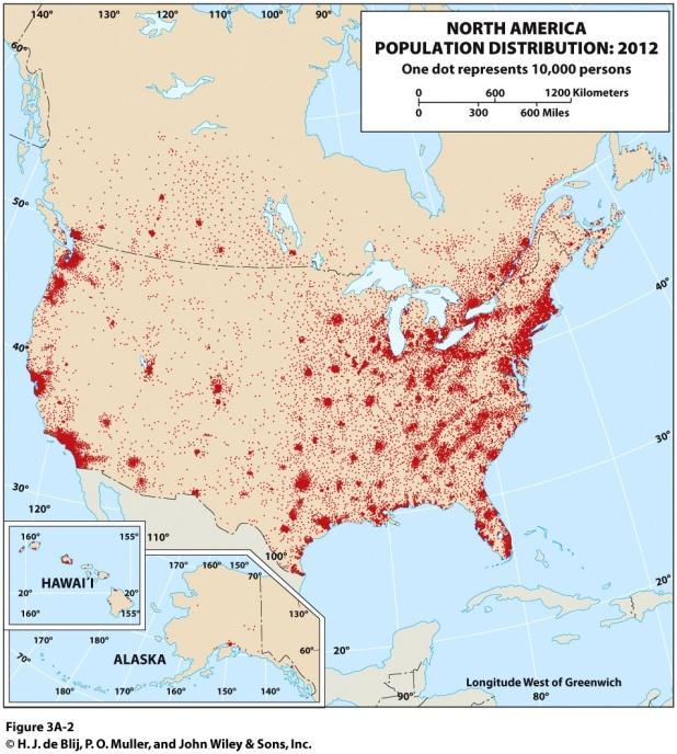 What is observed in the locations of North America s natural resources
