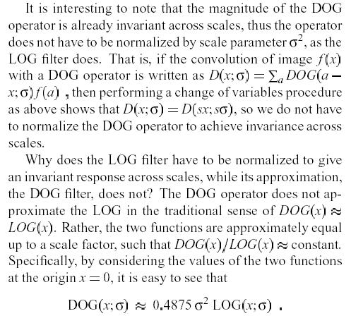 Interesting Observation If we approximate the LOG by a Difference of Gaussian