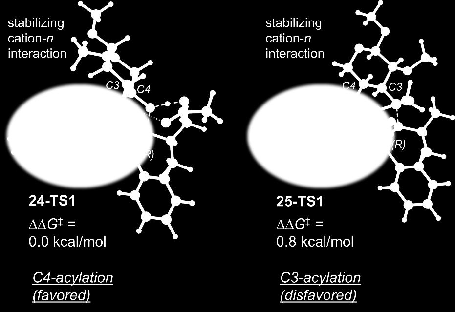 with 5a and 5b. This indicates that the cation-n interaction is the dominant factor that controls the site-selectivity.