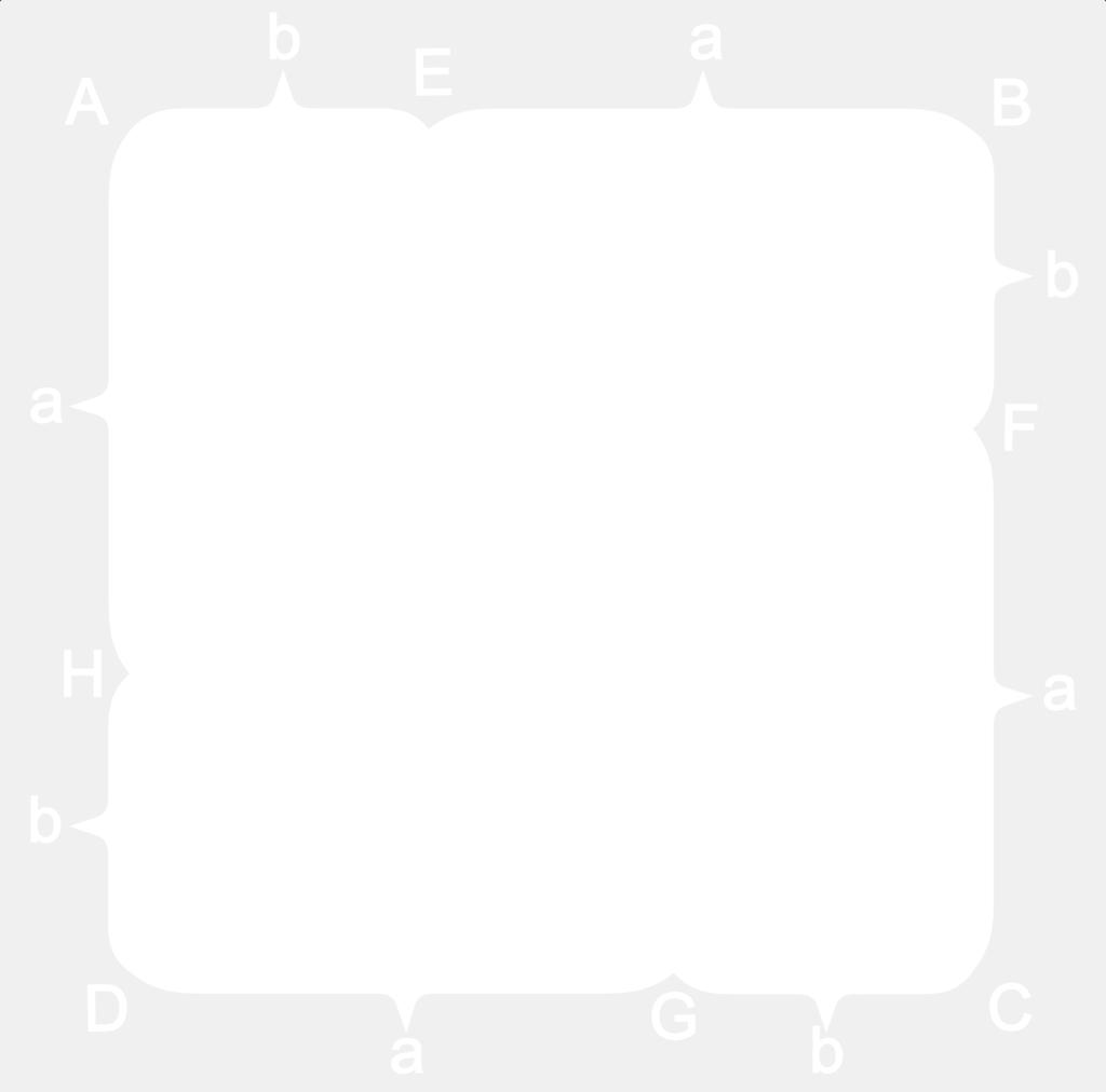 Given: ABCD is a square with sides of length a+b. Another square, square EFGH, is inscribed inside ABCD. Each side of square EFGH has a length c.