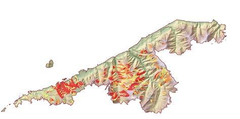 High Erodibility (Geowepp model) Locations of Possible Post- Fire Landslides