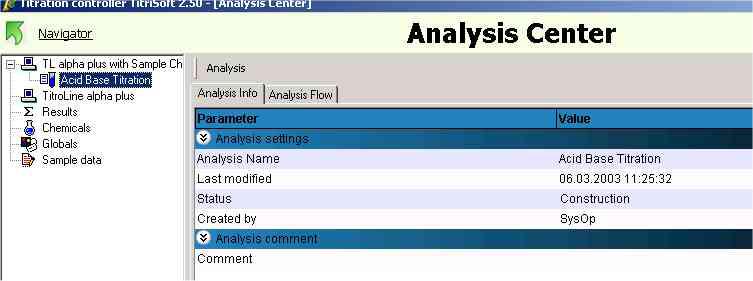 Picture 15: Selection for editing a new method Click to Analysis Flow to complete the method Mark the name of the
