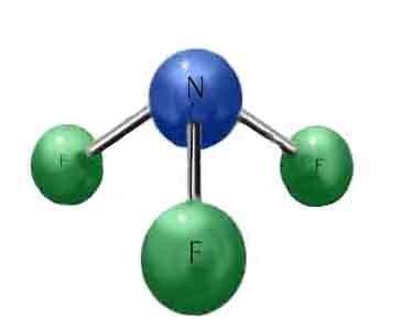 The 2 unshared electrons, or ONE PAIR of unshared electrons on top of the nitrogen are not shown (5 valence electrons total, 2 unshared, one each shared with each fluorine here).