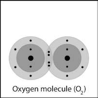 Two oxygen atoms form a double-bond Oxygen molecules that are present in our air are made up of two oxygen atoms bonded together.