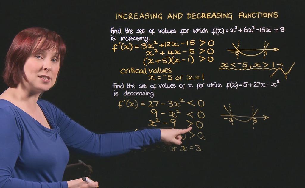 2013 6 min CC Increasing and Decreasing Functions This video describes increasing functions, graphs with a positive