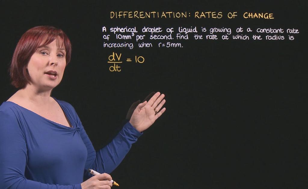 Rates of Change The video shows how to approach questions relating to the rate of