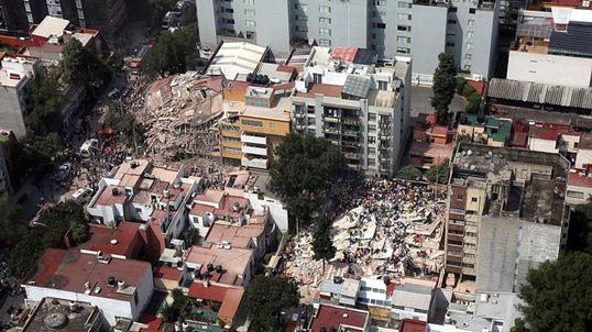 REPORTED DAMAGE In Mexico City, more than 40 buildings have either collapsed or