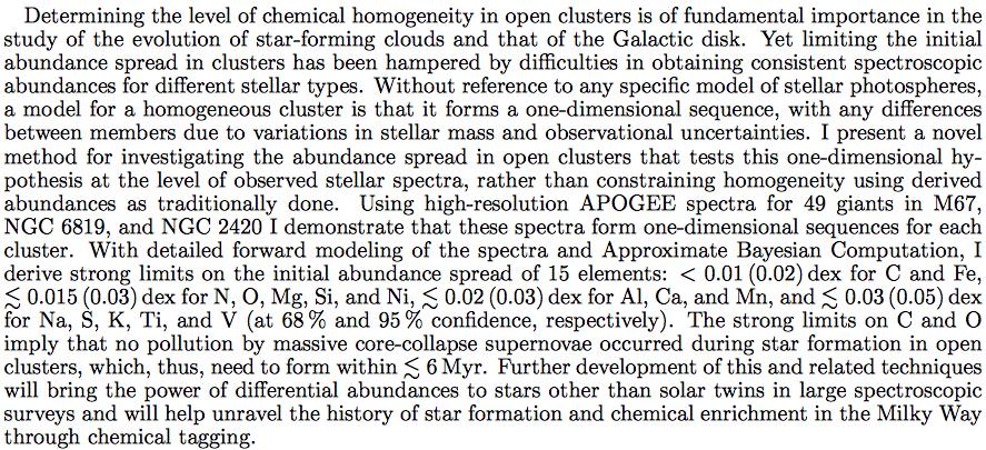 Chemical homogeneity in open