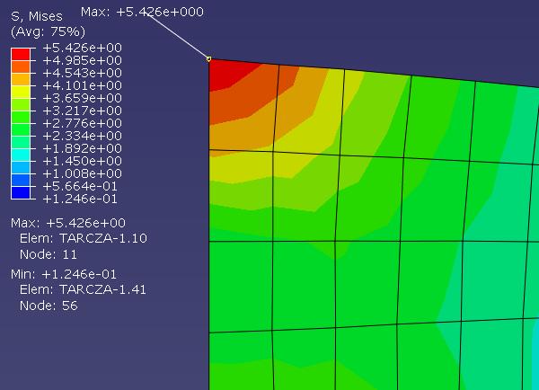 After switching to the Visualization module von Mises stress can be displayed.