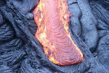 Magma: a molten mixture of rock forming